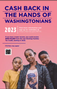 Cash back in the hands of Washingtonians 2023 pink poster english