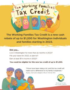 Working families tax credit full sheet flyer size 8.5 by 11 